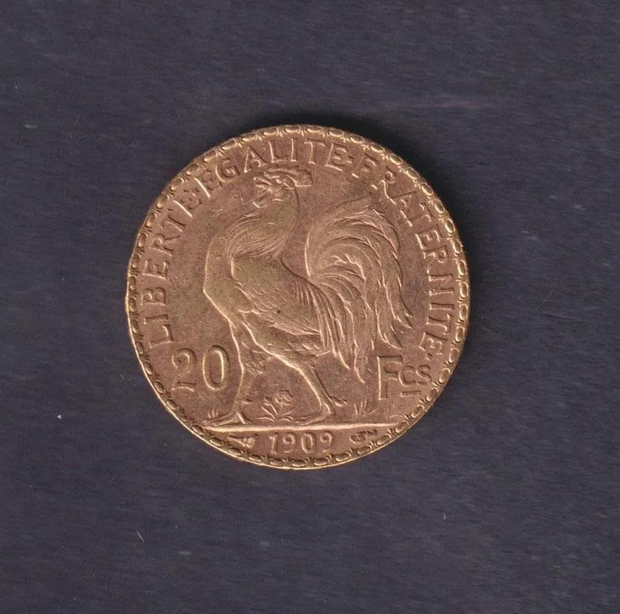 France 1912 Gold 20 Francs (Rooster, F-VF) – #4
