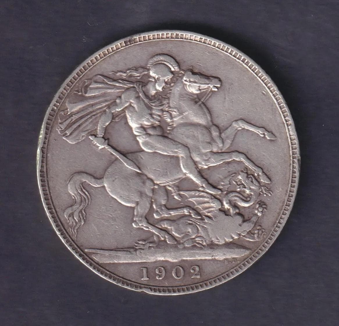 UK King Edward VII 1902 Silver Crown F