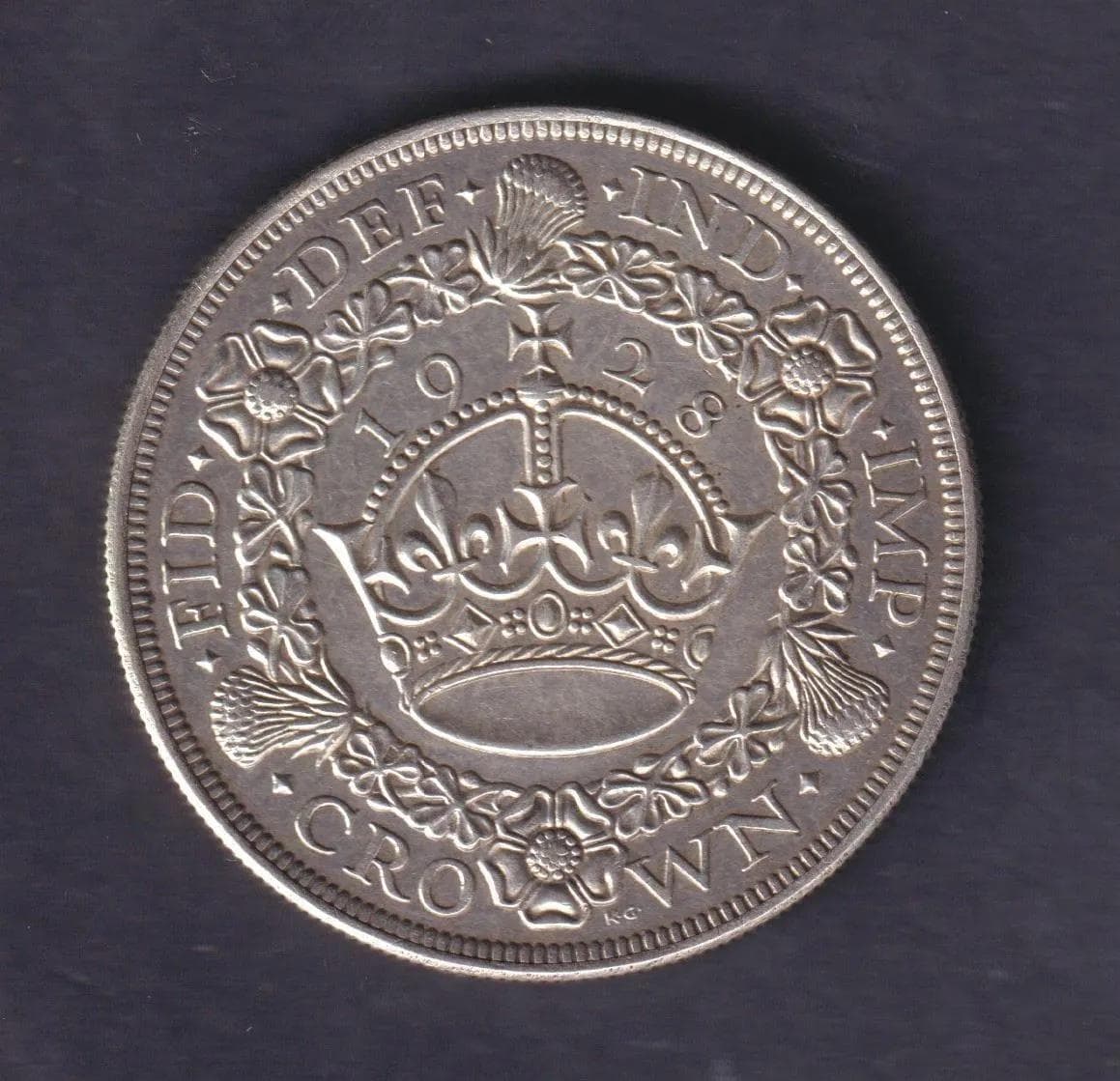 UK King George V 1928 Silver Wreath Crown VF EF - Realised Price